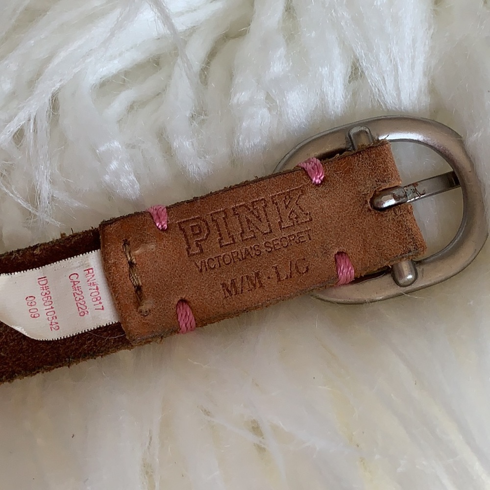 🌼VICTORIAS SECRET PINK BRAIDED LEATHER BELT🌼 - Picture 3 of 9